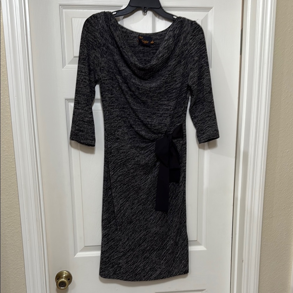 Just...Taylor Gray Ruched Cowl Neck Cocktail Dress